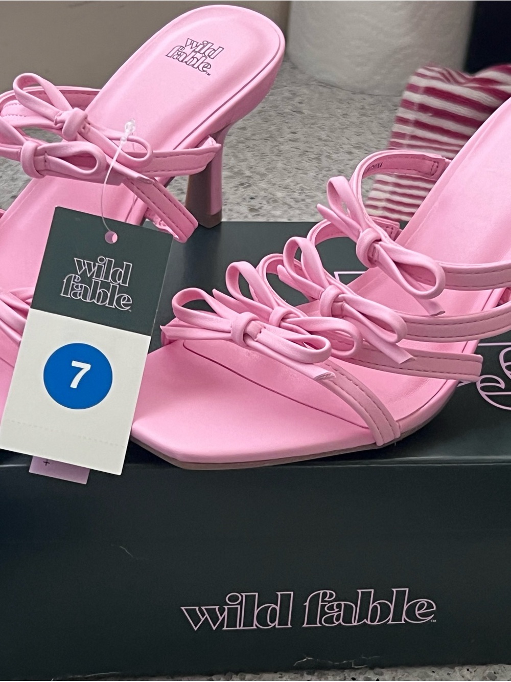 wild fable Pink Knot Strappy Block Heel Sandals
